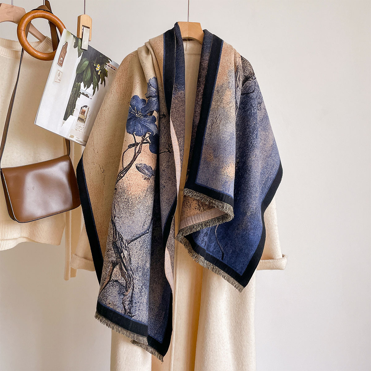 Pashmina Wrap Large - Écharpe en imitation cachemire pour femme,
