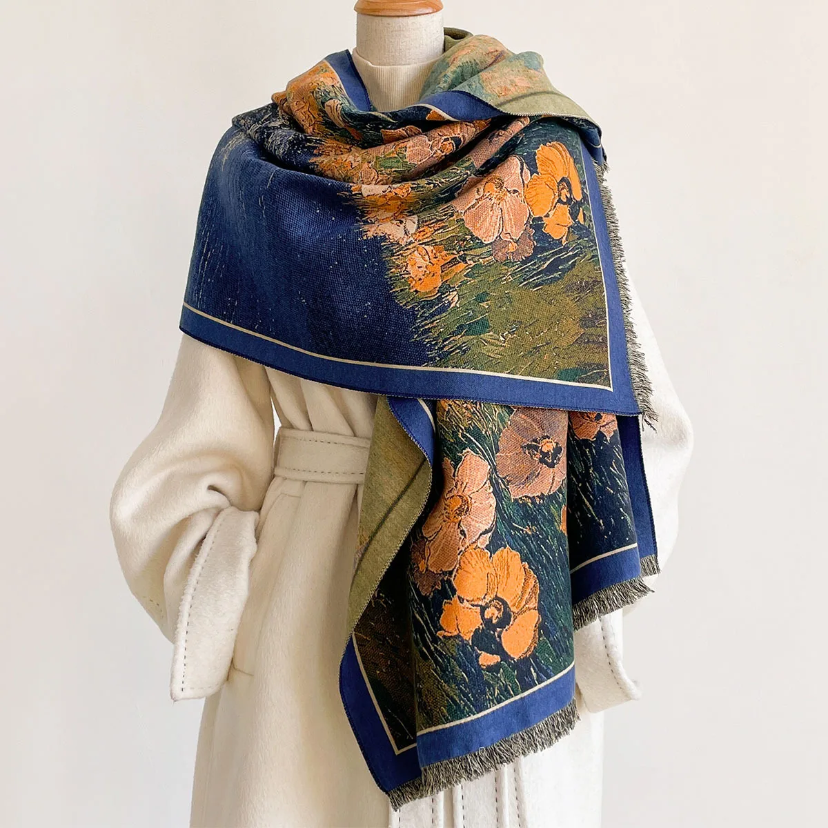 Pashmina Wrap Large - Écharpe en imitation cachemire pour femmes,